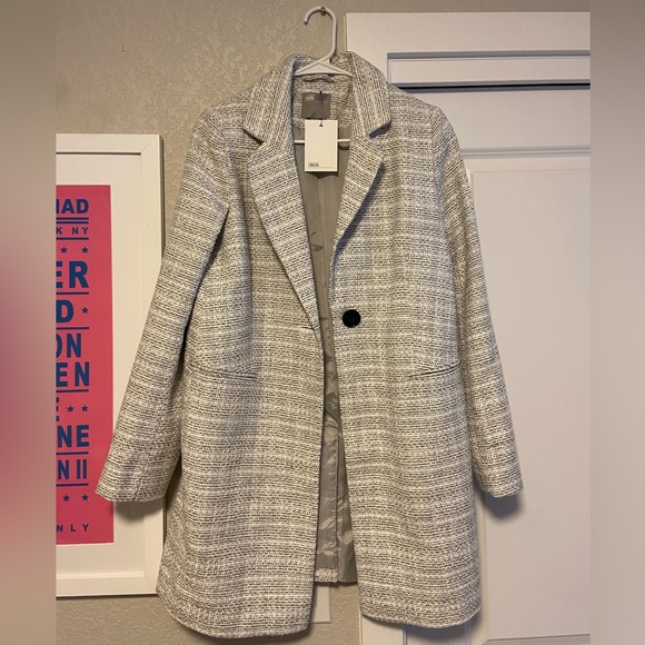 NEW ASOS Textured Coat with Button detail - Picture 3 of 7